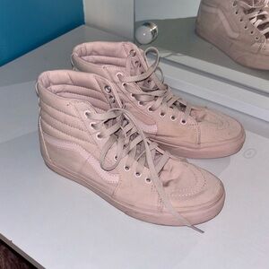 pale pink high top vans